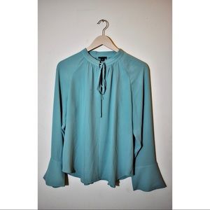 Ann Taylor Green Long Sleeve Blouse